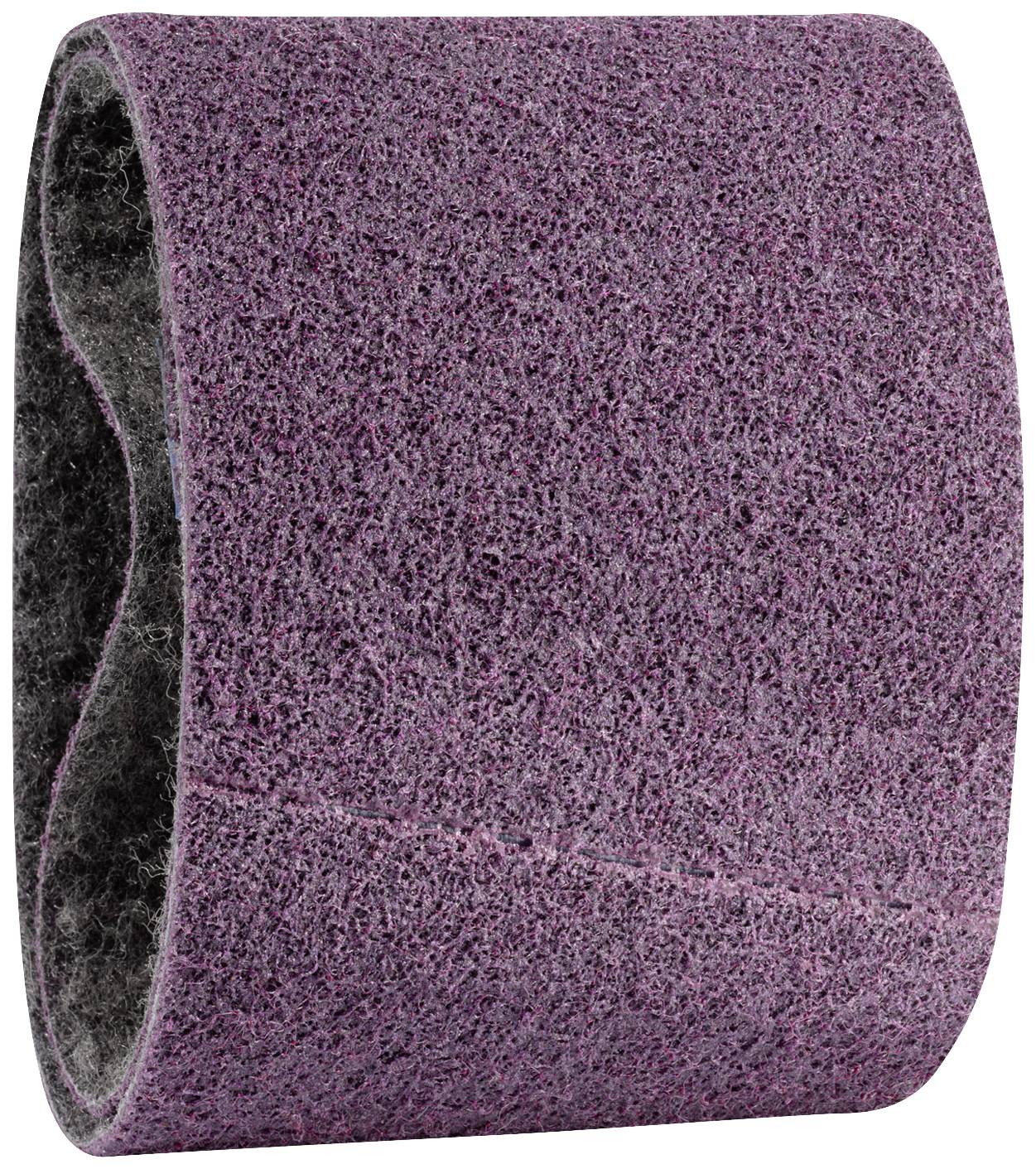 Fioletowa taśma ścierna o szorstkiej strukturze, używana do obróbki materiałów.