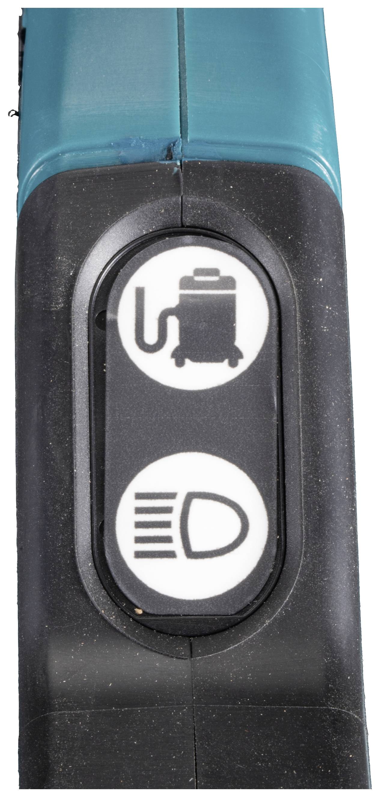 Przyciski z symbolami na urządzeniu: odkurzacz i światło.