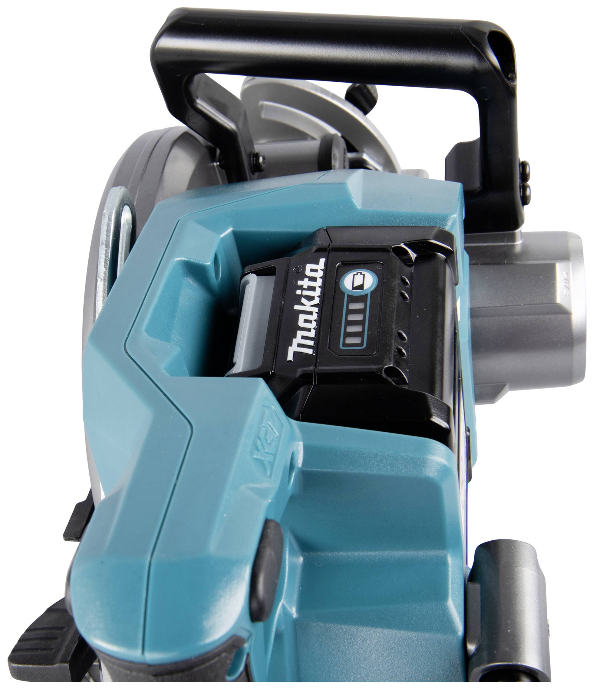 Niebieskie, przenośne narzędzie elektryczne z akumulatorem i uchwytem. Odpowiednie do prac budowlanych lub projektów majsterkowiczów.