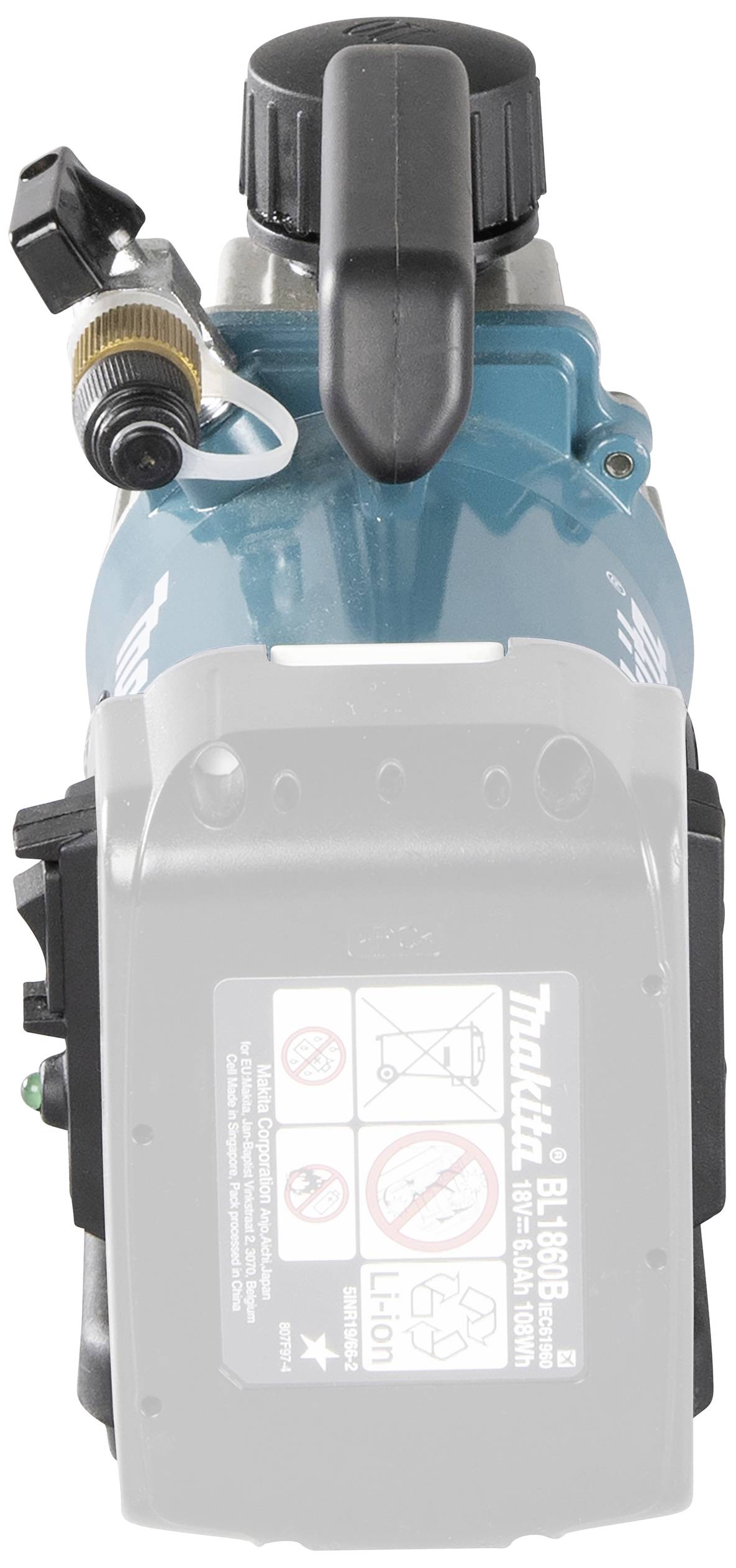 Elektronarzędzie akumulatorowe, widok z góry.