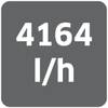 Tabliczka z napisem: 4164 l/h, wskazuje natężenie przepływu w litrach na godzinę.