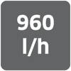 '960 l/h' czarną czcionką na szarym tle.