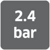 Obraz przedstawia wskazanie z napisem '2,4 bara'.