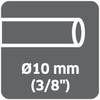 Rysunek rury o średnicy 10 mm (3/8 cala).