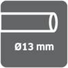 Rysunek przedstawiający rurę z oznaczeniem 'Ø13 mm', wskazujący średnicę rury.