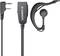 Zestaw słuchawkowy z haczykiem na ucho i wtyczką jack 3,5 mm. Marka 'Albrecht'. Odpowiedni do rozmów głośnomówiących i tłumienia hałasu.