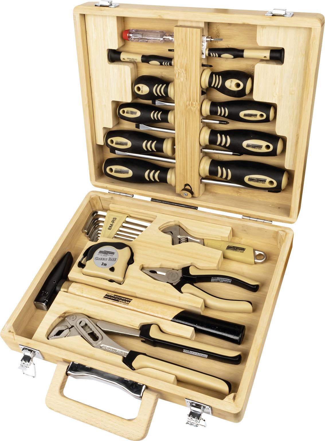 Набір інструментів Brüder Mannesmann M29001 M29001 з бамбуковим футляром