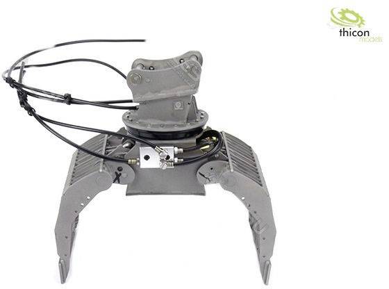 Przemysłowe ramię chwytające z kablami na białym tle, przeznaczone do zastosowań w budowie maszyn i automatyzacji.