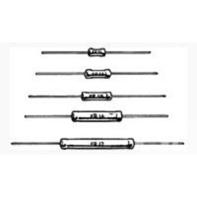 Pięć różnych oporników ułożonych w jednej linii, każdy z dwoma zaciskami, symbolizuje różne wartości i kształty.