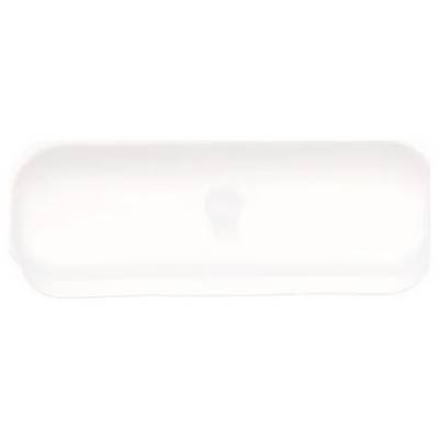 Zwykły, gładki, biały prostokątny pasek ze zaokrąglonymi krawędziami jest wyśrodkowany na jasnym tle.