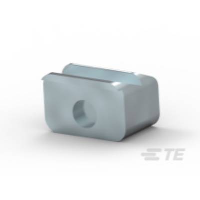 Szary element metalowy z okrągłym otworem pośrodku, prawdopodobnie stanowiący część większego mechanizmu.