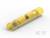 Żółty, przezroczysty złącz kablowy o kształcie cylindrycznym z dwoma otworami, używany do łączenia przewodów elektrycznych.