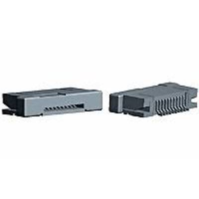 Wtyczka HDMI i gniazdo HDMI przedstawione obok siebie, oba w kolorze szarym, ukazujące metalowe styki i plastikową obudowę.