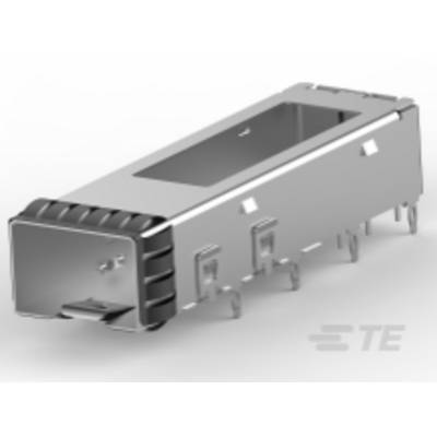 Złącze metalowe w kształcie prostokąta, prawdopodobnie przeznaczone do urządzeń elektronicznych.
