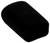 Gładka, czarna prostokątna gumka z zaokrąglonymi krawędziami na białym tle.