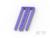 Fioletowy, przyjazny plastikowi element designerski z trzema równoległymi paskami i otworami, prawdopodobnie uchwyt lub stojak.