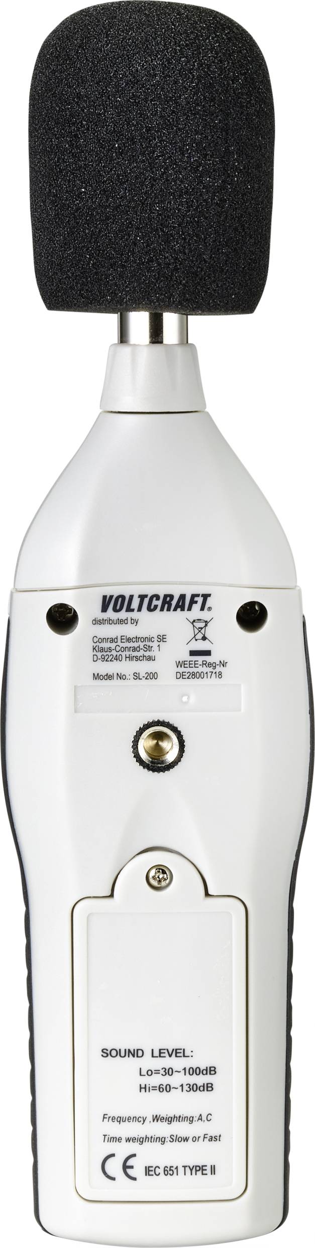 Децибелометр VOLTCRAFT SL-200 30 - 130 дБ 31,5 Гц - 8 кГц