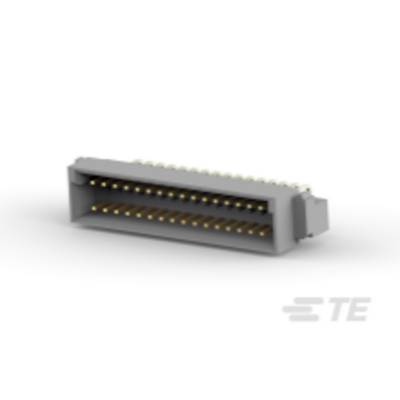 Prostokątny elektryczny złącze z wieloma metalowymi stykami do podłączania elementów elektronicznych.