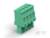Zielony, pięciopinowy złącze z obudową prostokątną, odpowiednie do połączeń elektronicznych lub montażu na płytce drukowanej.