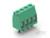 Zielony złącze z czterema otworami przyłączeniowymi, odpowiednie do stosowania w obwodach elektronicznych.