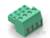 Zielony złączka zaciskowa z czterema punktami przyłączeniowymi, odpowiednia do połączeń elektrycznych na płytkach drukowanych.