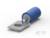 Odcinek metalowego przewodu giętego z niebieską izolacją, stosowany do połączeń elektrycznych.