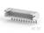 Prostokątny złącze elektroniczne z wieloma rzędami metalowych styków, przystosowane do montażu na płytce drukowanej.