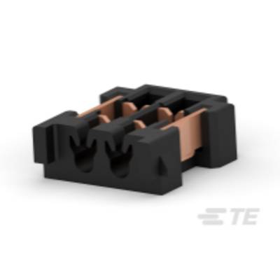 Czarny elektroniczny element z wieloma miedzianymi stykami, prawdopodobnie złącze lub adapter.
