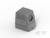 Szary, prostokątny obudowa z okrągłym otworem z boku, prawdopodobnie przeznaczona dla elementów elektronicznych.