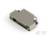 Srebrny, prostokątny element elektroniczny z przyłączami po bokach, prawdopodobnie adapter lub konwerter.