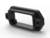 Prostokątny, czarny element z tworzywa sztucznego zaokrąglony na narożnikach, posiadający dwa otwory na śruby po bokach, prawdopodobnie stanowiący jakiś rodzaj uchwytu lub mocowania.