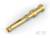 Złoty metaliczny złącze o kształcie cylindrycznym, odpowiednie do zastosowań elektronicznych.