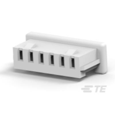 Biały wtyk plastikowy z pięcioma prostokątnymi stykami, przeznaczony do połączeń elektronicznych.