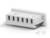 Biały wtyk plastikowy z pięcioma prostokątnymi stykami, przeznaczony do połączeń elektronicznych.