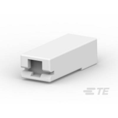 Biały adapter z tworzywa sztucznego do połączeń elektronicznych, o prostokątnym kształcie, z jednym otwartym końcem, sfotografowany na jasnym tle.