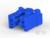 Niebieski wtyk z tworzywa sztucznego o kształcie prostokątnym z wieloma złączami. Odpowiedni do połączeń elektrotechnicznych.