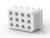 Prostokątna, biała wtyczka plastikowa z dziewięcioma okrągłymi otworami ułożonymi w trzech rzędach. Nadaje się do połączeń elektrycznych.