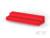 Czerwona plastikowa część o prostokątnym kształcie z kilkoma małymi otworami na dłuższym boku. Prawdopodobnie złącze wtykowe.
