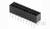 Czarny, prostokątny złącze z dwoma rzędami metalowych styków skierowanych w dół, przeznaczone do zastosowań elektronicznych.