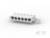 Biały, prostokątny wtyk z pięcioma okrągłymi otworami, przedstawiony w perspektywie. Idealny do połączeń elektrycznych.