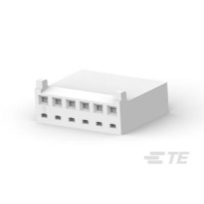 Biała komponenta elektroniczna z pięcioma stykami ułożonymi w rzędzie. Kwadratowa, kompaktowa, odpowiednia do celów podłączeniowych.