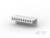 Biały, prostokątny złącz z wieloma miejscami przyłączeniowymi, odpowiedni do zastosowań elektronicznych.