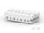 Biały, prostokątny wtyk elektryczny z wieloma otworami przyłączeniowymi, odpowiedni do użycia w urządzeniach elektronicznych.