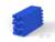 Niebieski, prostokątny blok z tworzywa sztucznego z kilkoma nacięciami, które sugerują, że jest przeznaczony do łączenia lub wpinania.