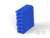 Niebieski, prostokątny element budowlany z sześcioma płaszczyznami podparcia, nadającymi się do łączenia.