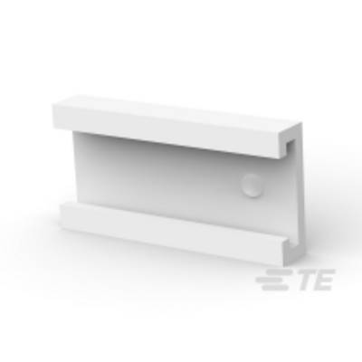 Abstrakcyjny biały model 3D prostokątnej belki z centralnym wgłębieniem, na neutralnym tle.