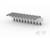 10-pinowe złącze do łączenia komponentów elektronicznych, np. stosowane w płytce drukowanej. Wąskie i prostokątne.