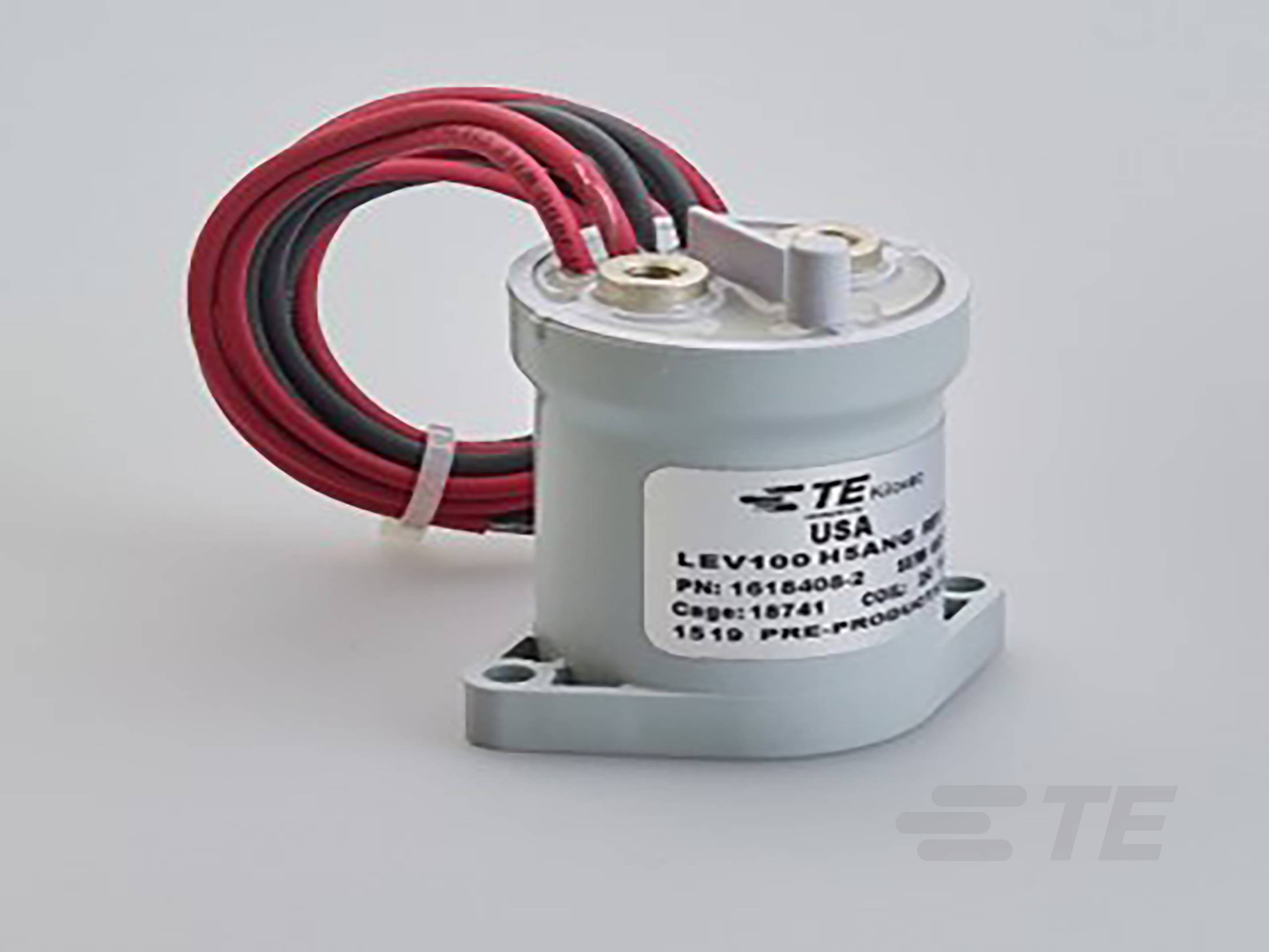 Cylindryczny element elektryczny z wieloma kablami, oznaczony napisem 'LEV100 H5ANA'. Służy do sterowania w urządzeniach elektrycznych.