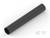 Czarna rura w ułożeniu poziomym na białym tle. Posiada gładką, matową powierzchnię.