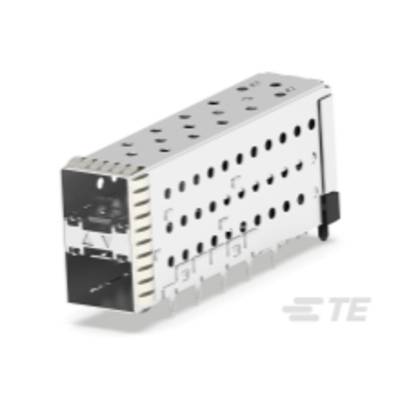 Srebrny, prostokątny element elektroniczny z wieloma złączami i otworami wentylacyjnymi, widziany z boku.